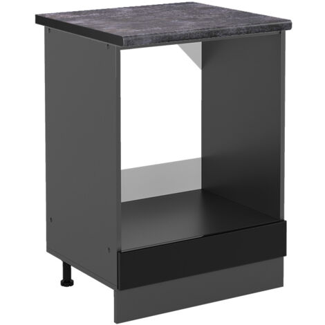 Meuble pour four R-Line, Noir Haute brillance, 60 cm , PT Anthracite, Vicco