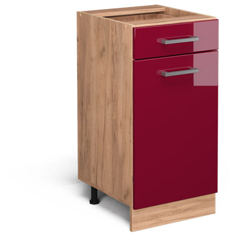 Meuble cuisine R-Line, Rouge brillant, 40cm sans PT, Vicco (1/5)
