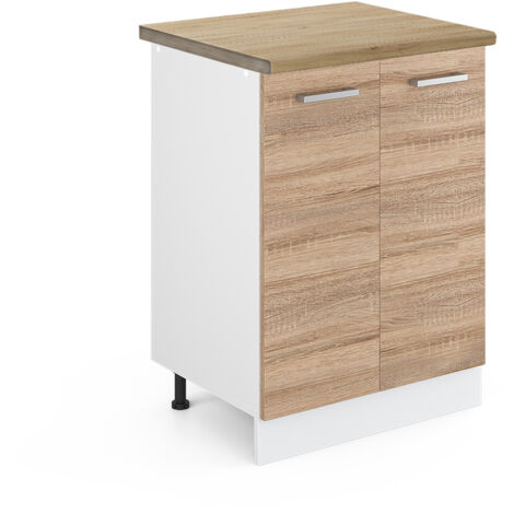 Meuble bas de cuisine R-Line, Sonoma, 60 cm , PT Chêne, Vicco