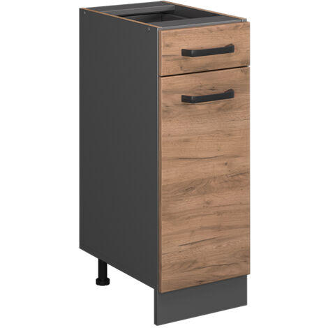Meuble cuisine R-Line, Chêne de force doré, 30 cm sans plan de travail, Vicco