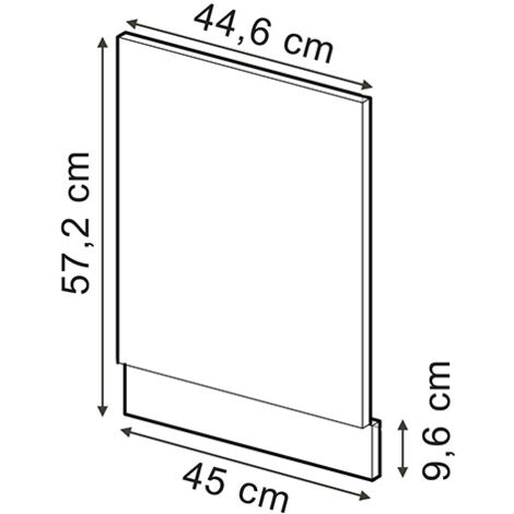 Façade R-Line, Noir Haute brillance, 45 cm sans plan de travail, Vicco