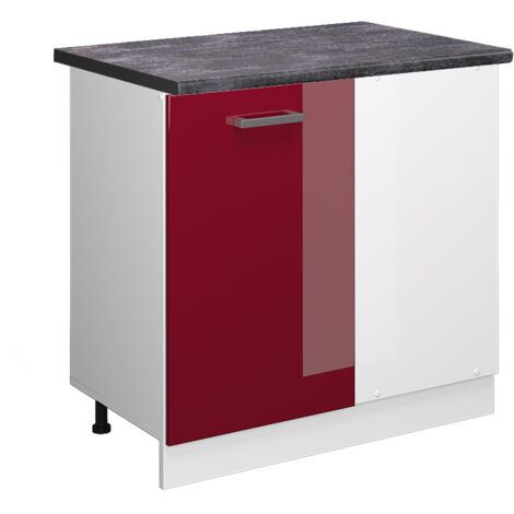 Meuble d'angle R-Line, Rouge brillant, 86cm , PT Anthracite, Vicco