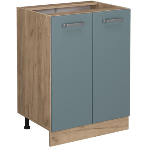 Meuble bas de cuisine R-Line, Bleu-gris, 60 cm sans plan de travail, Vicco (1/5)