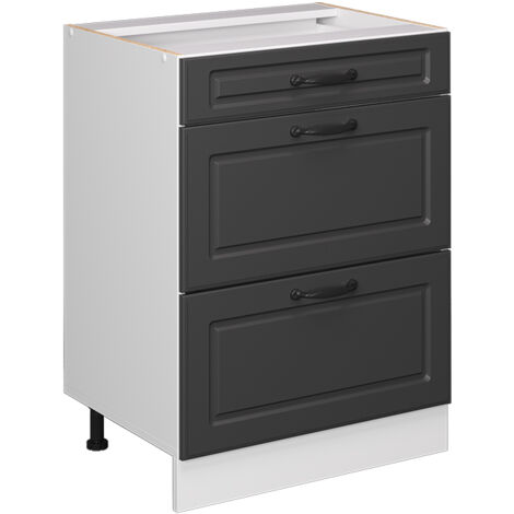 Meuble cuisine R-Line, Anthracite campagne, 60 cm avec tiroirs, sans plan de travail, Vicco (1/5)
