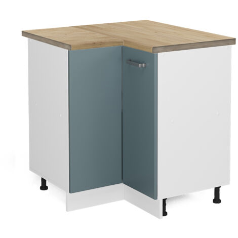 Meuble d'angle R-Line, Bleu-gris, 75.6 cm , PT Chêne, Vicco (1/5)