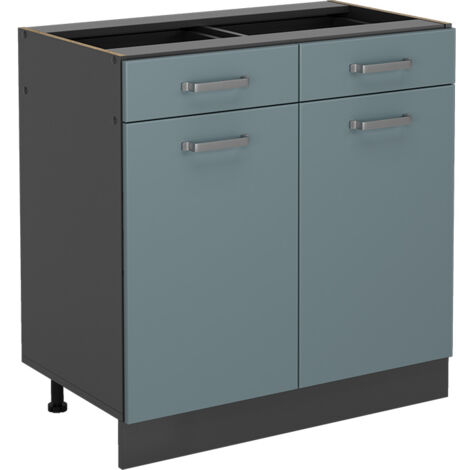 Meuble cuisine R-Line, Bleu-gris, 80 cm sans plan de travail, Vicco (1/5)