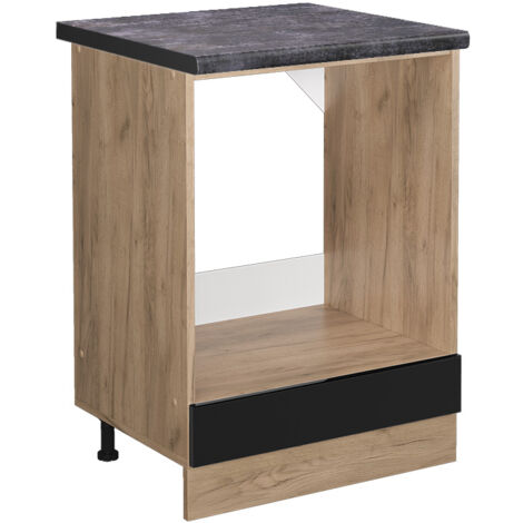 Meuble pour four R-Line, Noir Haute brillance, 60 cm , PT Anthracite, Vicco