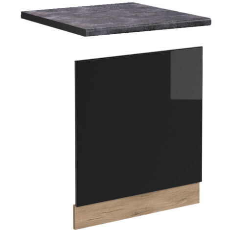 Façade R-Line, Noir Haute brillance, 60 cm , PT Anthracite, Vicco