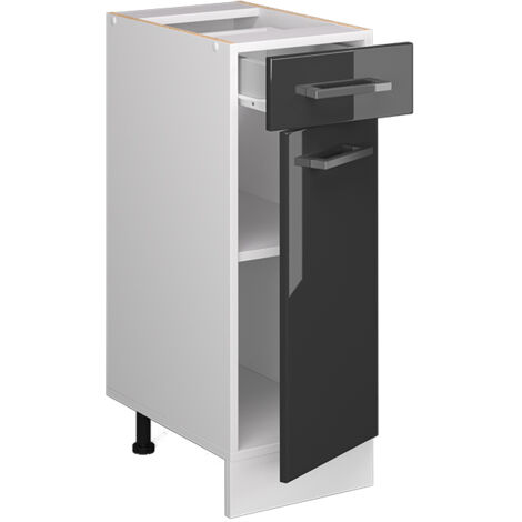 Meuble cuisine R-Line, Anthracite Haute brillance, 30 cm, PT Chêne, Vicco