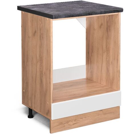 Meuble pour four R-Line, Blanc Haute brillance, 60 cm , PT Anthracite, Vicco