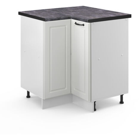 Meuble d'angle R-Line, Blanc campagne, 75.6 cm , PT Anthracite, Vicco