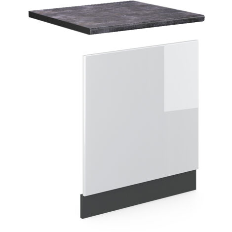 Façade R-Line, Blanc Haute brillance, 60 cm , PT Anthracite, Vicco