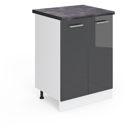Meuble bas de cuisine R-Line, Anthracite Haute brillance, 60 cm , PT Anthracite, Vicco