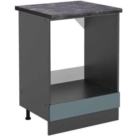 Meuble pour four R-Line, Bleu-gris, 60 cm , PT Anthracite, Vicco