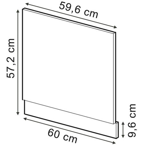 Façade R-Line, Noir Haute brillance, 60 cm, PT Anthracite, Vicco