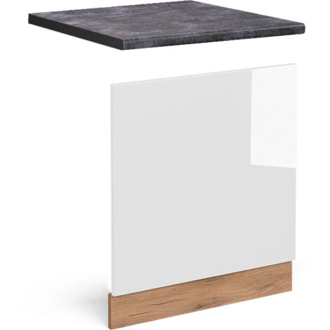 Façade R-Line, Blanc Haute brillance, 60 cm , PT Anthracite, Vicco