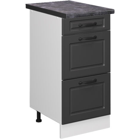 Meuble cuisine R-Line, Anthracite campagne, 40 cm avec tiroirs, PT Anthracite, Vicco (1/5)