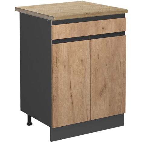 Meuble cuisine R-Line, Chêne de force doré, 60 cm , PT Chêne, Vicco