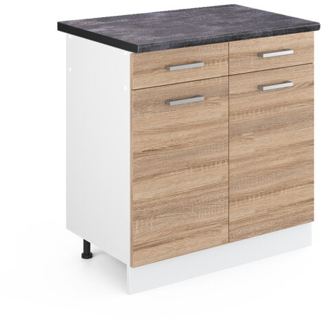 Meuble cuisine R-Line, Sonoma, 80 cm , PT Anthracite, Vicco