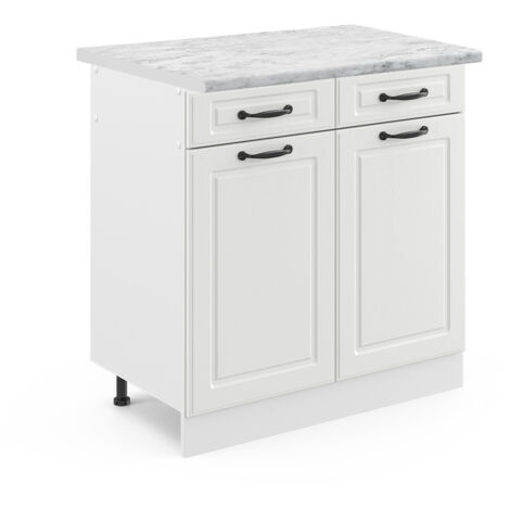 Meuble cuisine R-Line, Blanc campagne, 80 cm , PT Marbre, Vicco