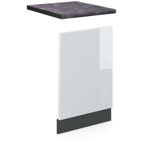 Façade R-Line, Blanc Haute brillance, 45 cm , PT Anthracite, Vicco