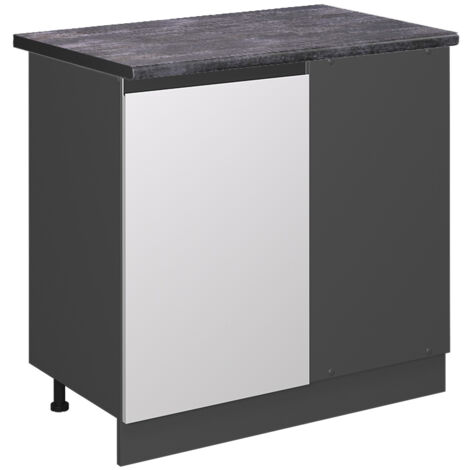 Meuble d'angle R-Line, Blanc, 86 cm , PT Anthracite, Vicco