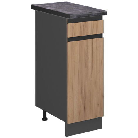 Meuble cuisine R-Line, Chêne de force doré, 30 cm , PT Anthracite, Vicco