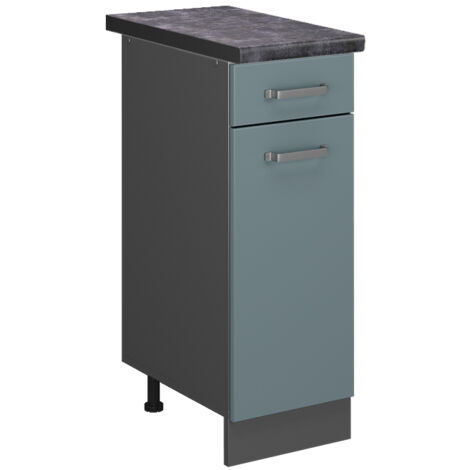 Meuble cuisine R-Line, Bleu-gris, 30 cm , PT Anthracite, Vicco