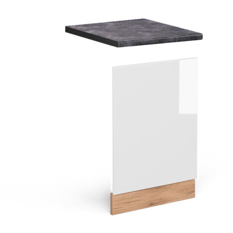Façade R-Line, Blanc Haute brillance, 45 cm , PT Anthracite, Vicco