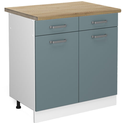 Meuble cuisine R-Line, Bleu-gris, 80 cm , PT Chêne, Vicco (1/5)