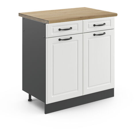 Meuble cuisine R-Line, Blanc campagne, 80 cm , PT Chêne, Vicco