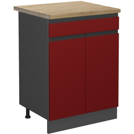 Meuble cuisine R-Line, Rouge, 60 cm , PT Chêne, Vicco