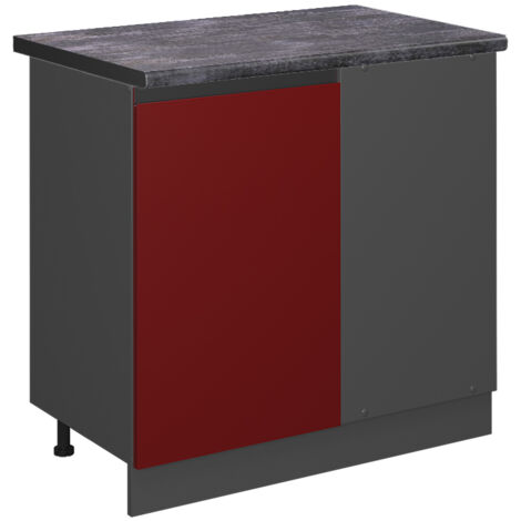 Meuble d'angle R-Line, Rouge, 86 cm , PT Anthracite, Vicco
