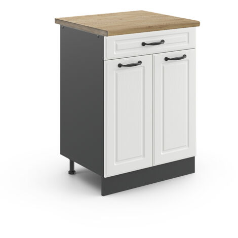 Meuble cuisine R-Line, Blanc campagne, 80 cm , PT Chêne, Vicco