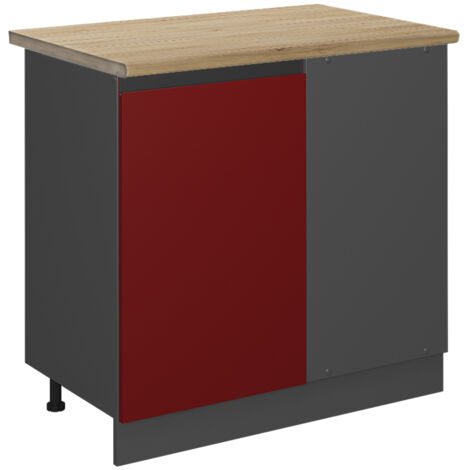 Meuble d'angle R-Line, Rouge, 86 cm , PT Chêne, Vicco