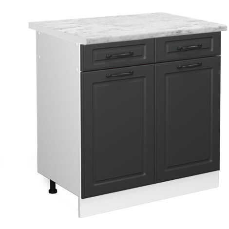 Meuble cuisine R-Line, Anthracite campagne, 80 cm , PT Marbre, Vicco