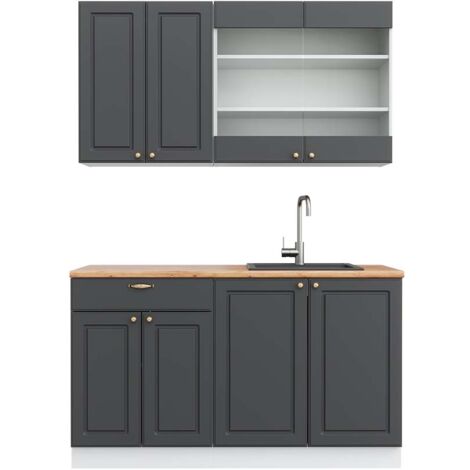 Cuisine Fame-Line, Anthracite-or/blanc, 140 cm , PT Chêne, Vicco