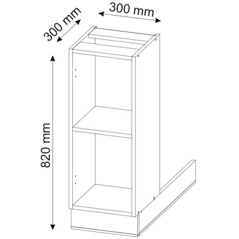 Îlot de cuisine Fame-Line, Chêne de force doré, 30 cm sans plan de travail, Vicco