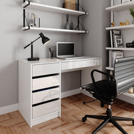 Bureau Sherry, Blanc, 55x120cm avec tiroirs, Vicco