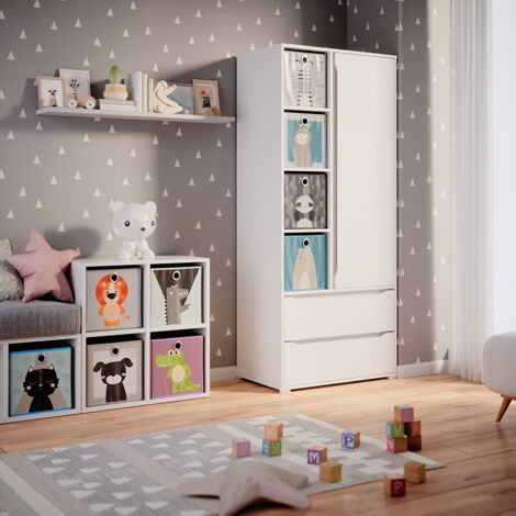 Armoire Ruben, Blanc, 80 x 189.9 cm, Vicco