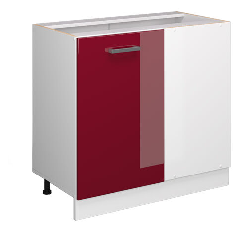 Universal Armoire d'angle R-Line, Rouge bordeaux Haute brillance, 86cm avec porte, sans PT, Vicco (1/5)