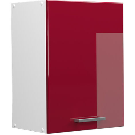 Armoire suspendue universelle R-Line, Rouge bordeaux Haute brillance, 45 cm avec porte, Vicco (1/5)