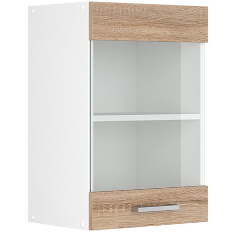 Armoire suspendue universelle R-Line, Sonoma, 40 cm avec porte vitrée, Vicco (1/5)