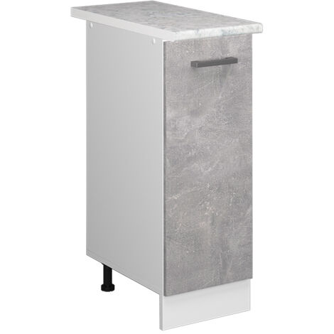 Meuble bas universel R-Line, Béton, 30 cm avec porte, avec plan de travail, Vicco (1/5)