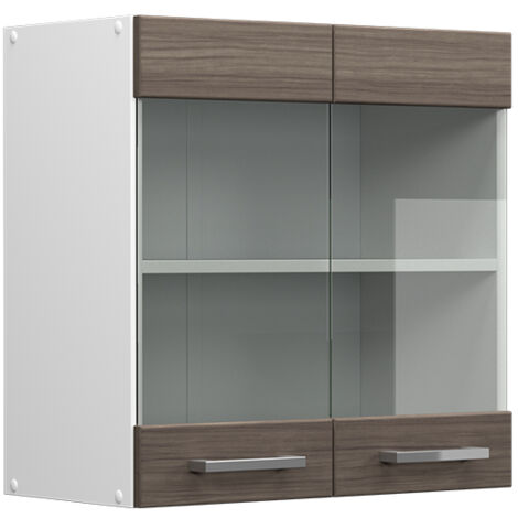 Armoire suspendue universelle R-Line, Gris, 60 cm avec portes vitrées, Vicco (1/5)
