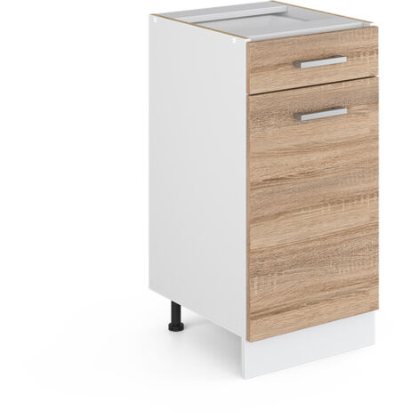 Meuble bas universel R-Line, Sonoma, 40 cm avec tiroir, sans plan de travail, Vicco