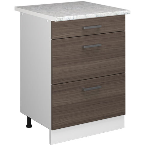 Meuble bas universel R-Line, Gris, 60 cm avec tiroirs, Vicco