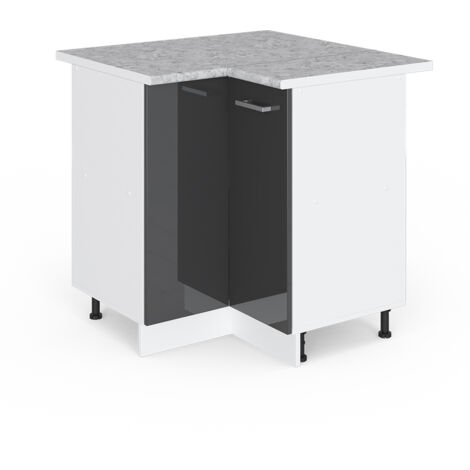 Universal Armoire d'angle R-Line, Anthracite Haute brillance, 75.6cm avec porte, avec PT, Vicco (1/5)