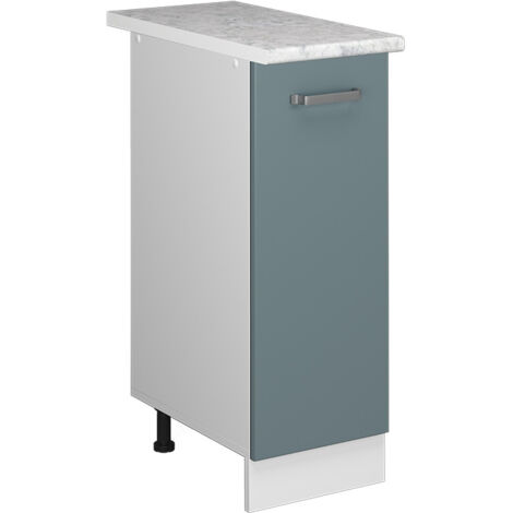 Meuble bas universel R-Line, Bleu-gris, 30 cm avec porte, avec plan de travail, Vicco (1/5)