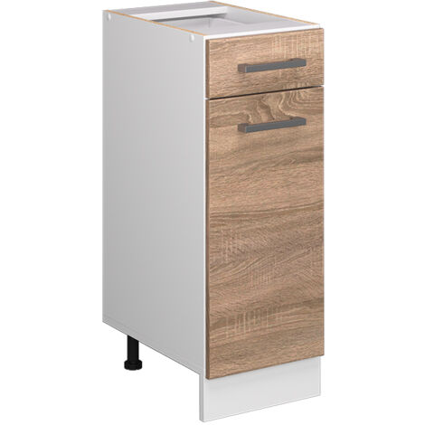 Meuble bas universel R-Line, Sonoma, 30 cm avec tiroir, sans plan de travail, Vicco